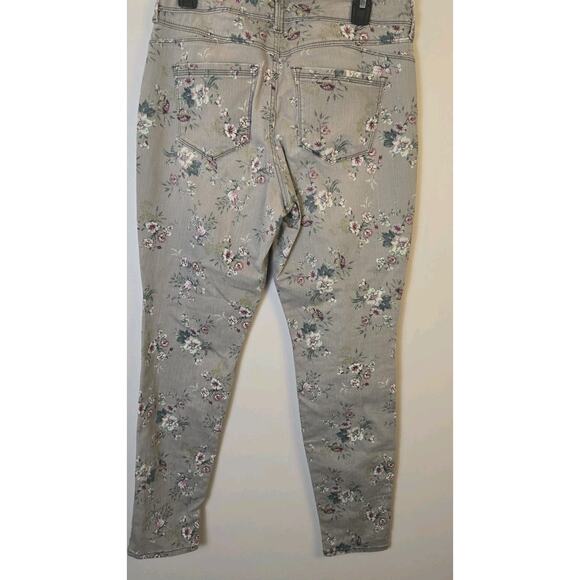 BANDOLINO Cottage Floral Jeans Gray Lisbeth Straight 29" inseam Boho Peasant SM - Picture 3 of 7